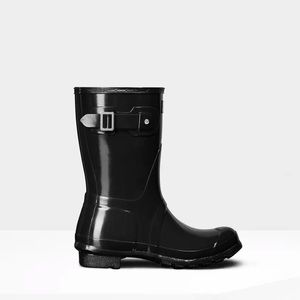 Hunter Original Short Gloss Rain Boots: Black